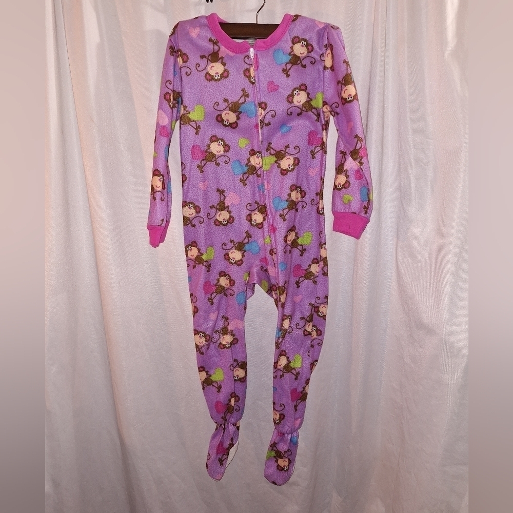Purple Monkey Print Footie One Piece